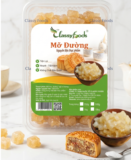 Mỡ Đường Classy Foods 500gr